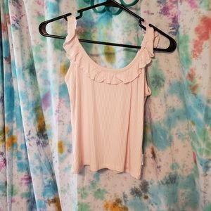 NWOT Aqua addict medium pink ruffle tank top